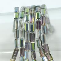 Crystal Beads Rectangle AB color plated DIY Sold Per Approx 14.96 Inch Strand