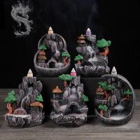 Backflow Incense Burner, Resin, half handmade, for home and office & durable & different styles for choice, Sold By PC