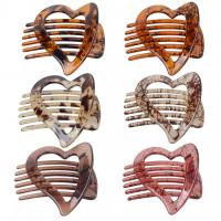 Hair Claw Clips, Resin, Heart, stoving varnish, fashion jewelry & for woman, more colors for choice, 57x65mm, Sold By PC