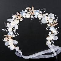 Hair Wreath, Zinc Alloy, med Krystal & Plastic Pearl, håndlavet, mode smykker & for kvinde & med rhinestone, flere farver til valg, nikkel, bly & cadmium fri, 330x50mm, Solgt af PC