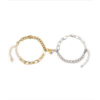 Couple Bracelet and Bangle Titanium Steel with Zinc Alloy with 8cm extender chain Heart plated 2 pieces & Adjustable & fashion jewelry & for couple Length Approx 15 cm Sold By Pair