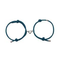 Couple Bracelet and Bangle Polyamide with Zinc Alloy Heart silver color plated 2 pieces & Adjustable & fashion jewelry & for couple 3mm Length 14-26 cm Sold By Pair