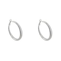 Zinc Alloy Hoop Earring Donut high quality silver color plated fashion jewelry & for woman silver color nickel lead & cadmium free Sold By Pair