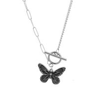 Titanium Steel Necklace, Butterfly, polished, fashion jewelry & Unisex, original color, 30x20mm, Length:Approx 49 cm, Sold By PC