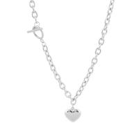 Titanium Steel Necklace, Heart, polished, fashion jewelry & for woman, original color, 17x14mm, Length:45 cm, Sold By PC
