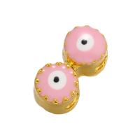 Brass Spacer Bead, gold color plated, enamel, more colors for choice, 14.50x7mm, Sold By PC