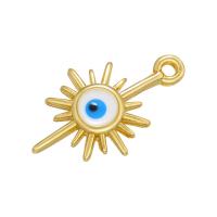 Evil Eye Pendants, Brass, plated, enamel, more colors for choice, 15.50x9mm, Sold By PC
