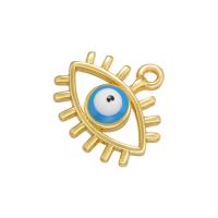 Evil Eye Pendants Brass plated enamel Sold By PC