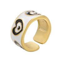 Brass Finger Ring gold color plated Adjustable & for woman & enamel 22mm Sold By PC