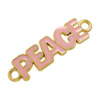 Brass Jewelry Connector Alphabet Letter gold color plated & enamel Sold By PC