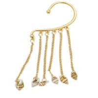 Zinc Alloy Earring Wrap with Trumpet Shell plated twist oval chain & for woman nickel lead & cadmium free Sold By PC