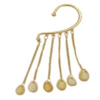 Tibetan Style Earring Wrap, with Shell, plated, twist oval chain & for woman, more colors for choice, nickel, lead & cadmium free, 55x145mm, Sold By PC