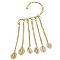 Zinc Alloy Earring Wrap with Shell plated twist oval chain & for woman nickel lead & cadmium free Sold By PC