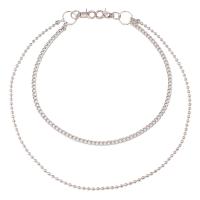 Tibetan Style Waist Chain, platinum color plated, Double Layer & Unisex & ball chain, Length:Approx 23.6 Inch, Approx 31.5 Inch, Sold By PC