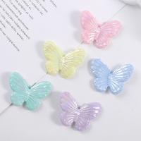 Mobile Phone DIY Decoration, Resin, Butterfly, epoxy gel, more colors for choice, 41.20x32mm, 10PCs/Lot, Sold By Lot