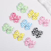 Mobile Phone DIY Decoration, Acrylic, Bowknot, more colors for choice, 32x28x4mm, 10PCs/Lot, Sold By Lot