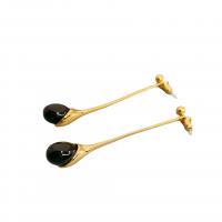 Ear Jackets Brass 18K gold plated fashion jewelry & for woman nickel lead & cadmium free 58.40mm Sold By Pair