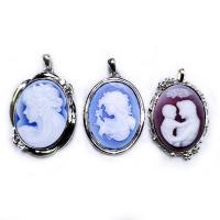 Agate Jewelry Pendants with Zinc Alloy silver color plated embossed & Unisex Sold By PC