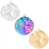 304 Stainless Steel Pendant, Vacuum Ion Plating, Unisex, more colors for choice, 21x23mm, Sold By PC