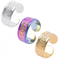 304 roestvrij staal Manchet Finger Ring, Verstelbare & uniseks, meer kleuren voor de keuze, Maat:9, Verkocht door PC