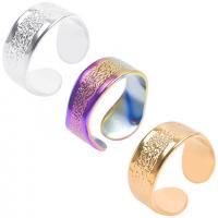 304 Stainless Steel Cuff Finger Ring, Vacuum Ion Plating, Adjustable & Unisex, more colors for choice, US Ring Size:9, Sold By PC