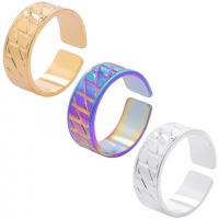 304 Nerūdijantis plienas Cuff Finger Ring, Reguliuojamas & unisex, daugiau spalvų pasirinkimas, Dydis:9, Pardavė PC