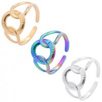 Stainless Steel Finger Ring, 304 Stainless Steel, Vacuum Ion Plating, Adjustable & Unisex, more colors for choice, US Ring Size:9, Sold By PC