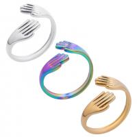 304 roestvrij staal Manchet Finger Ring, Hand, Verstelbare & uniseks, meer kleuren voor de keuze, Maat:8, Verkocht door PC