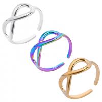 Нержавеющая сталь 304 Манжеты палец кольцо, Бесконечные, Регулируемый & Мужская, Много цветов для выбора, размер:8, продается PC
