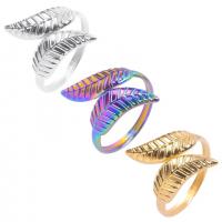 Нержавеющая сталь 304 Манжеты палец кольцо, Листок, Регулируемый & Мужская, Много цветов для выбора, размер:8, продается PC