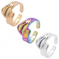 304 Stainless Steel Cuff Finger Ring, Vacuum Ion Plating, Adjustable & Unisex, more colors for choice, US Ring Size:9, Sold By PC