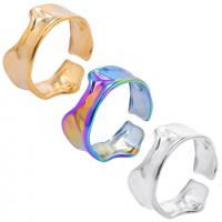 304 Nerūdijantis plienas Cuff Finger Ring, Reguliuojamas & unisex, daugiau spalvų pasirinkimas, Dydis:9, Pardavė PC