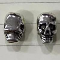 Tibetan Style Jewelry Beads, Skull, antique silver color plated, DIY, nickel, lead & cadmium free, 8-10mm, Sold By PC