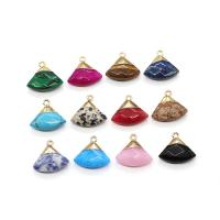 Gemstone Pendants Jewelry with Brass Triangle gold color plated DIY & faceted Sold By PC