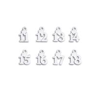 Stainless Steel Pendants 304 Stainless Steel Number DIY original color Sold By PC
