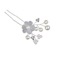 Hårpind, Zinc Alloy, med Krystal & Plastic Pearl, mode smykker & for kvinde, nikkel, bly & cadmium fri, 100x50mm, Solgt af PC