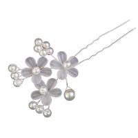 Hair Stick, Tibetan Style, with Plastic Pearl, fashion jewelry & for woman, nickel, lead & cadmium free, 100x60mm, Sold By PC