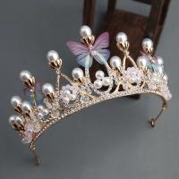 Bridal Tiaras, Tibetan Style, with Crystal & Plastic Pearl, plated, fashion jewelry & for woman & with rhinestone, more colors for choice, nickel, lead & cadmium free, 140x70mm, Sold By PC