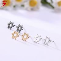 Stainless Steel Stud Earrings 304 Stainless Steel Hexagram Vacuum Ion Plating fashion jewelry & for woman Sold By Pair