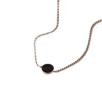 Messing Halskette, flache Runde, silberfarben plattiert, Modeschmuck & für Frau & Epoxy Aufkleber, Silberfarbe, frei von Nickel, Blei & Kadmium, 12mm, Länge:50 cm, verkauft von PC