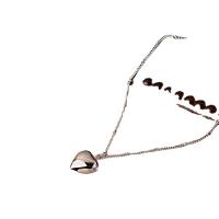 Messing Halskette, Herz, plattiert, Modeschmuck & für Frau, keine, frei von Nickel, Blei & Kadmium, 15x15mm, Länge:50 cm, verkauft von PC