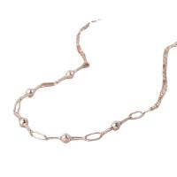 Messing Halskette, rund, silberfarben plattiert, Modeschmuck & für Frau, Silberfarbe, frei von Nickel, Blei & Kadmium, Länge:49 cm, verkauft von PC