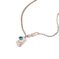 Messing Halskette, mit kubischer Zirkonia, Unregelmäßige, silberfarben plattiert, Modeschmuck & für Frau, Silberfarbe, frei von Nickel, Blei & Kadmium, 14x22mm, Länge:51 cm, verkauft von PC