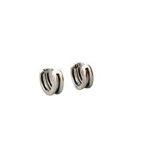 Messing Huggie Hoop Earring, Donut, silver plated, mode sieraden & voor vrouw, zilver, nikkel, lood en cadmium vrij, 17x17mm, Verkocht door pair