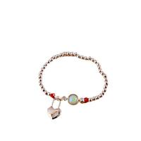 Brass Bracelet & Bangle, Heart, silver color plated, fashion jewelry & for woman, more colors for choice, nickel, lead & cadmium free, 13x20mm, Length:16 cm, Sold By PC