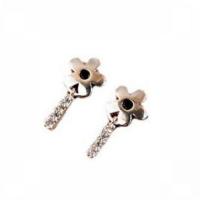 Brass Drop Earring Flower silver color plated fashion jewelry & for woman silver color nickel lead & cadmium free Sold By Pair