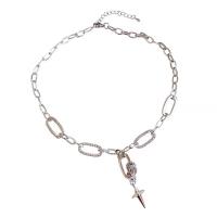 Stainless Steel Jewelry Necklace 304 Stainless Steel with zinc alloy pendant with 1.96inch extender chain fashion jewelry & for woman & with rhinestone Length Approx 16.6 Inch Sold By PC