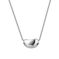 Messing Halskæde, med 1.96inch extender kæde, Bean, platineret, boks kæde & for kvinde, nikkel, bly & cadmium fri, Længde Ca. 15.7 inch, Solgt af PC