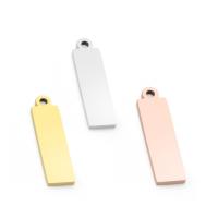 Stainless Steel Tag Charm 304 Stainless Steel Rectangle Vacuum Ion Plating DIY Approx 1.5mm Sold By PC