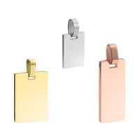 Stainless Steel Tag Charm, 304 Stainless Steel, Rectangle, Vacuum Ion Plating, DIY & different size for choice, Sold By PC